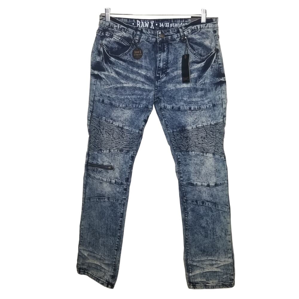 NWT RAW-X Men's Straight Leg Medium Blue Jeans Size 34/32 Standard